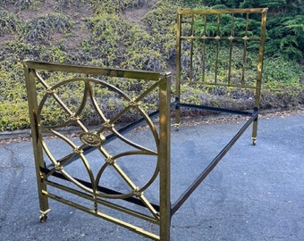 Pair of English Antique Solid Brass Twin Beds