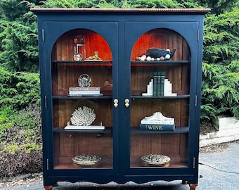 Vintage, Double Arch Hutch/Cabinet, hand-made, reimagined, one of a kind.  Solid construction