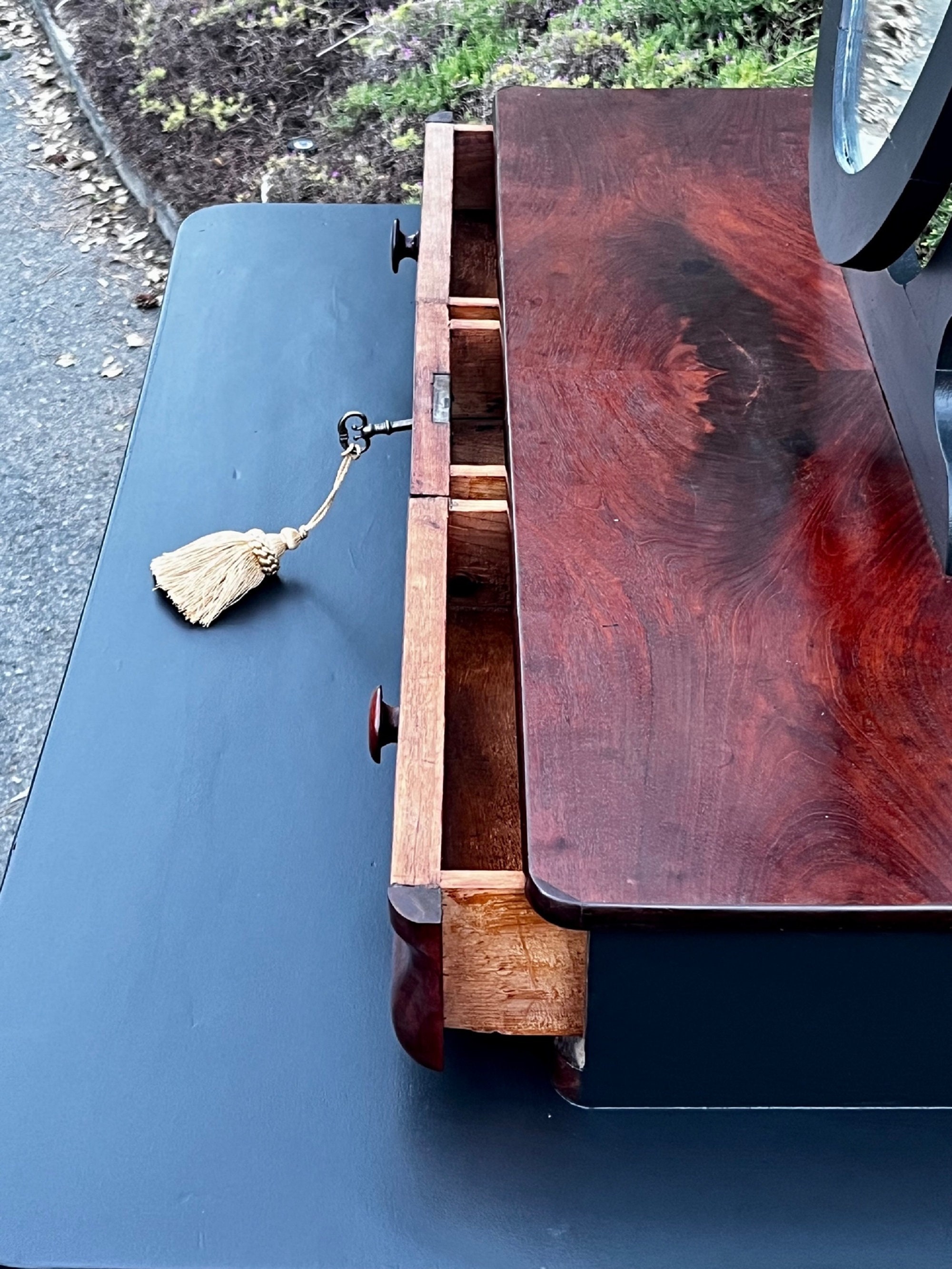 Rare Antique American Empire Flame Mahogany, Chest of