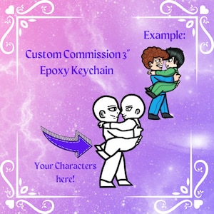 Custom YCH 3&quot; Acrylic Epoxy Couple Keychain Commission