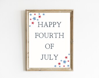 Fourth of July Printable | Red, White, Blue Stars (Digital Download)