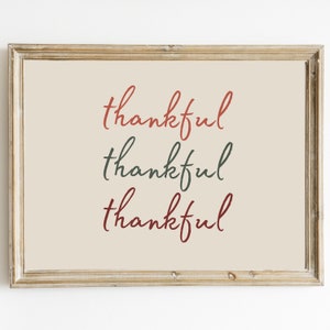Thanksgiving Wall Art | Thankful Sign | Give Thanks Print | Friendsgiving Decor | Fall Print | Autumn Decor | DIGITAL DOWNLOAD
