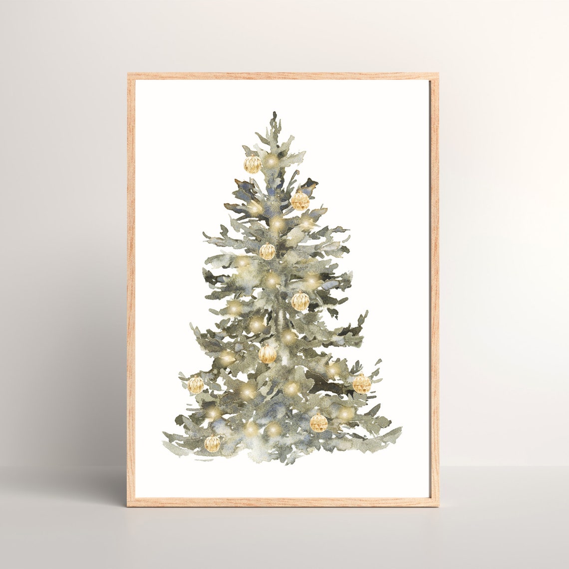 Christmas Tree Print Christmas Printable Wall Art Vintage - Etsy