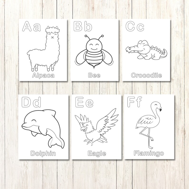 AZ Animal Alphabet Coloring Pages Toddler & Preschool Etsy
