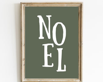 Noel Christmas Print | Green Holiday Home Decor (Digital Print)