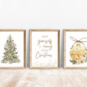 Vintage Christmas Prints | Christmas Printable Art | Vintage Style Christmas Decorations | Merry Little Christmas Prints | DIGITAL DOWNLOAD
