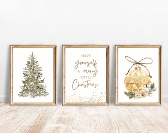 Vintage Christmas Prints | Christmas Printable Art | Vintage Style Christmas Decorations | Merry Little Christmas Prints | DIGITAL DOWNLOAD