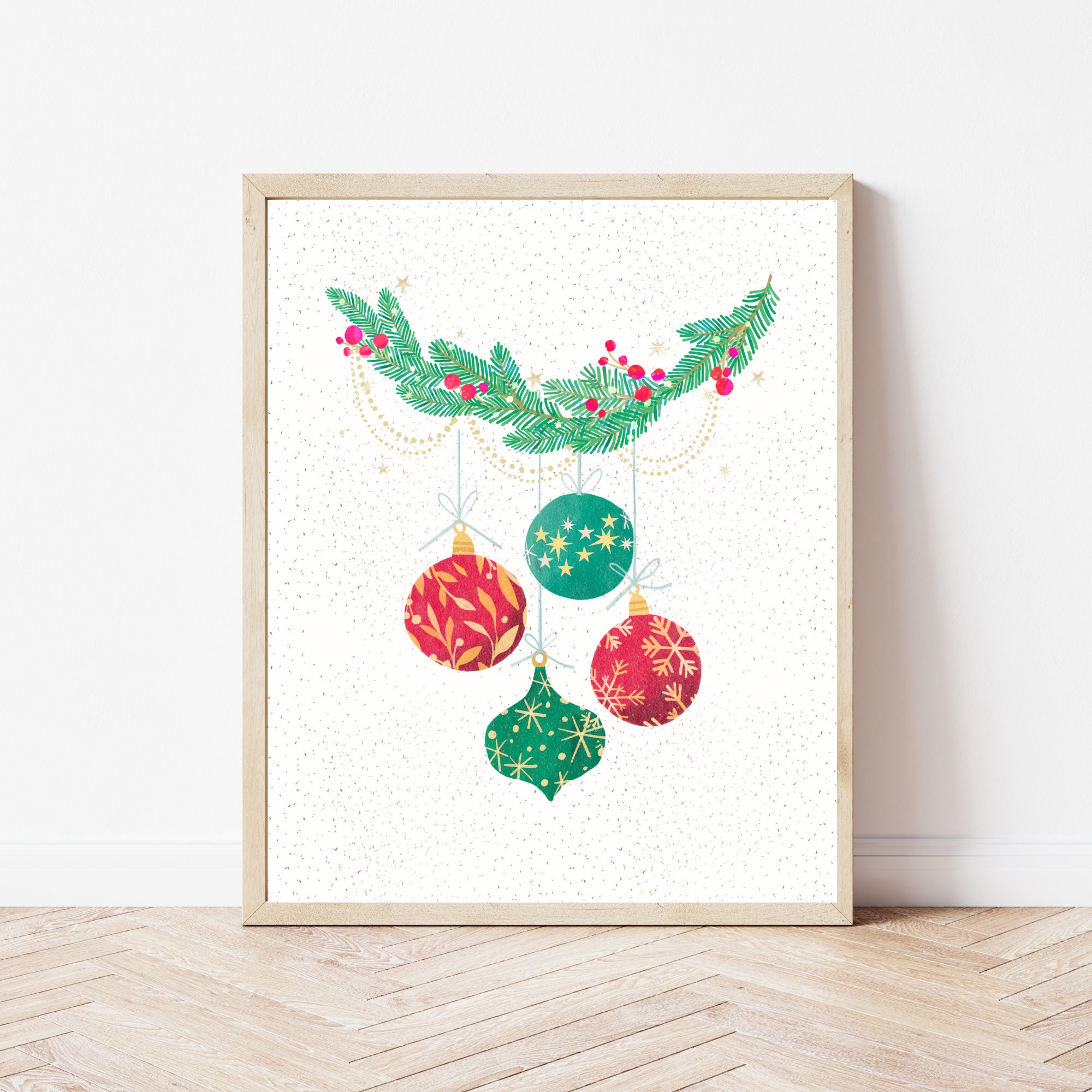 christmas-ornaments-print-christmas-ornament-wall-art-red-and-green-decorations-holiday-decor-printable-christmas-digital-download-etsy