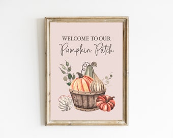 Pumpkin Patch Print | Fall Printable Wall Art | Farmhouse Fall Decor | Watercolor Fall Sign | Welcome Sign | Autumn Print | DIGITAL DOWNLOAD