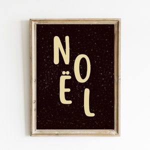 Noel Christmas Print | Christmas Printable | Modern Christmas Wall Art | Black and Gold Christmas Art | Holiday Decor | DIGITAL DOWNLOAD