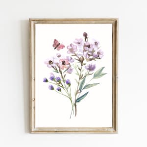 Wildflower Wall Art | Spring Decor | Wildflower Art | Floral Wall Art Print | Botanical Print | Butterfly Flower Print | DIGITAL DOWNLOAD