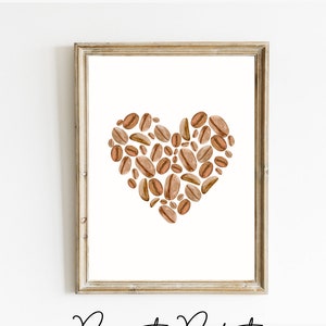 Coffee Bean Print Coffee Bean Heart Printable Coffee Wall Art Coffee Bar Print Coffee Art Kitchen Wall Art DIGITAL DOWNLOAD image 10