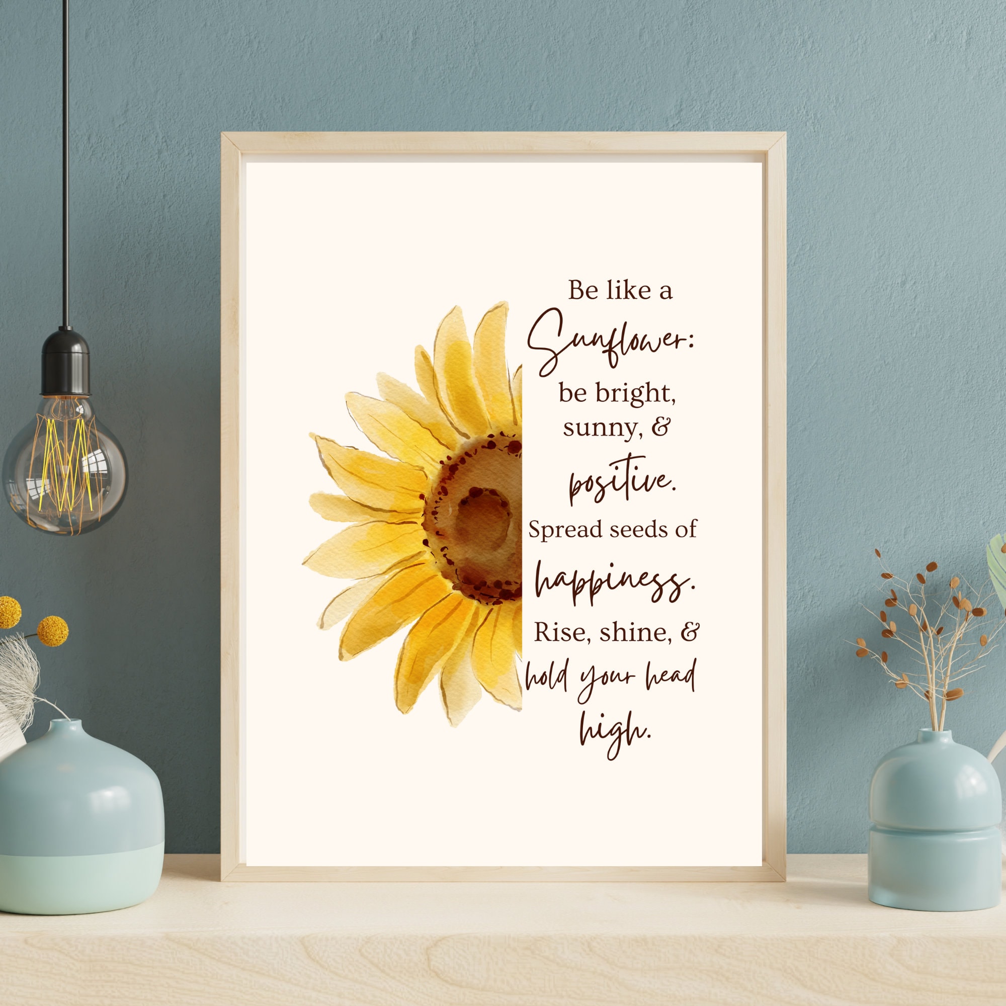 Be a Sunflower Sign | Printable Wall Art | Sunflower Decor | Positivity ...