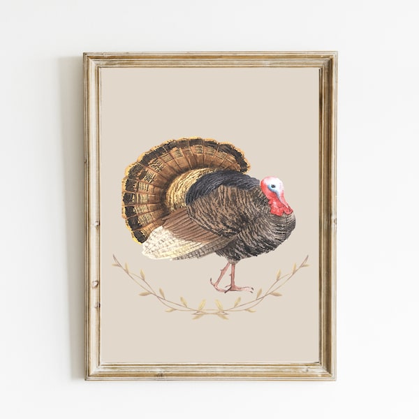 Fall Turkey Prints | Boho Art Print | Turkey Wall Art | Printable Wall Art | Thanksgiving Wall Art | Fall Decorations | Digital Download