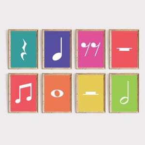 Impression de symboles de note de musique | Imprimables pour la classe de musique | Théorie musicale Art | Éducation musicale Impression | oeuvres d'art lumineuses pour la classe | Téléchargement numérique
