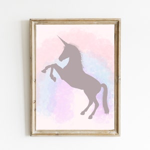 Rainbow Unicorn Print | Unicorn Wall Art | Cute Girls Room Decor | Magical Rainbow Print | Pink, Blue, Purple Print | DIGITAL DOWNLOAD