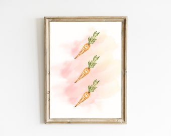 Carrot Print | Watercolor Carrot Printable | Easter Printable | Spring Wall Art | Carrot Wall Art | Easter Home Decor | DIGITAL DOWNLOAD