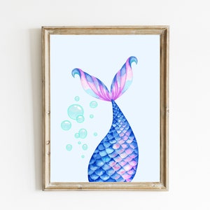 Mermaid Print | Mermaidcore Print | Mermaid Home Decor | Mermaid Tail Print | Nursery Bathroom Decor | Printable Wall Art | DIGITAL DOWNLOAD