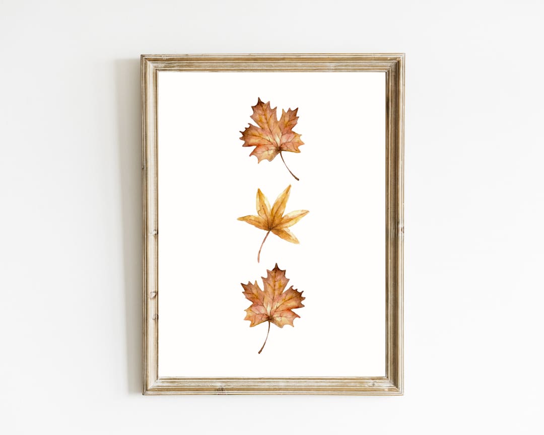 Falling Leaves Fall Print | Watercolor Fall Printable Art | Rustic ...