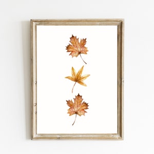 Falling Leaves Fall Print | Watercolor Fall Printable Art | Rustic Print | Fall Wall Art | Fall Decor | Autumn Print | DIGITAL DOWNLOAD
