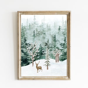 Winter Landscape Print | SET OF 3 Christmas Gallery Prints | Christmas ...