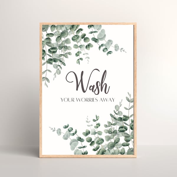 Greenery Bathroom Print | Bathroom Decor | Eucalyptus Bathroom Print | Cute Bathroom Decor | Elegant Bathroom Poster | Relaxing Mood Print