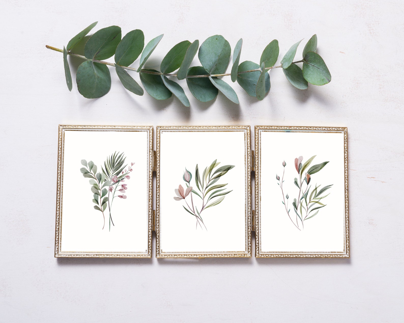 Watercolor Botanical Print Set of 3 | Gallery Wall Art | Floral ...