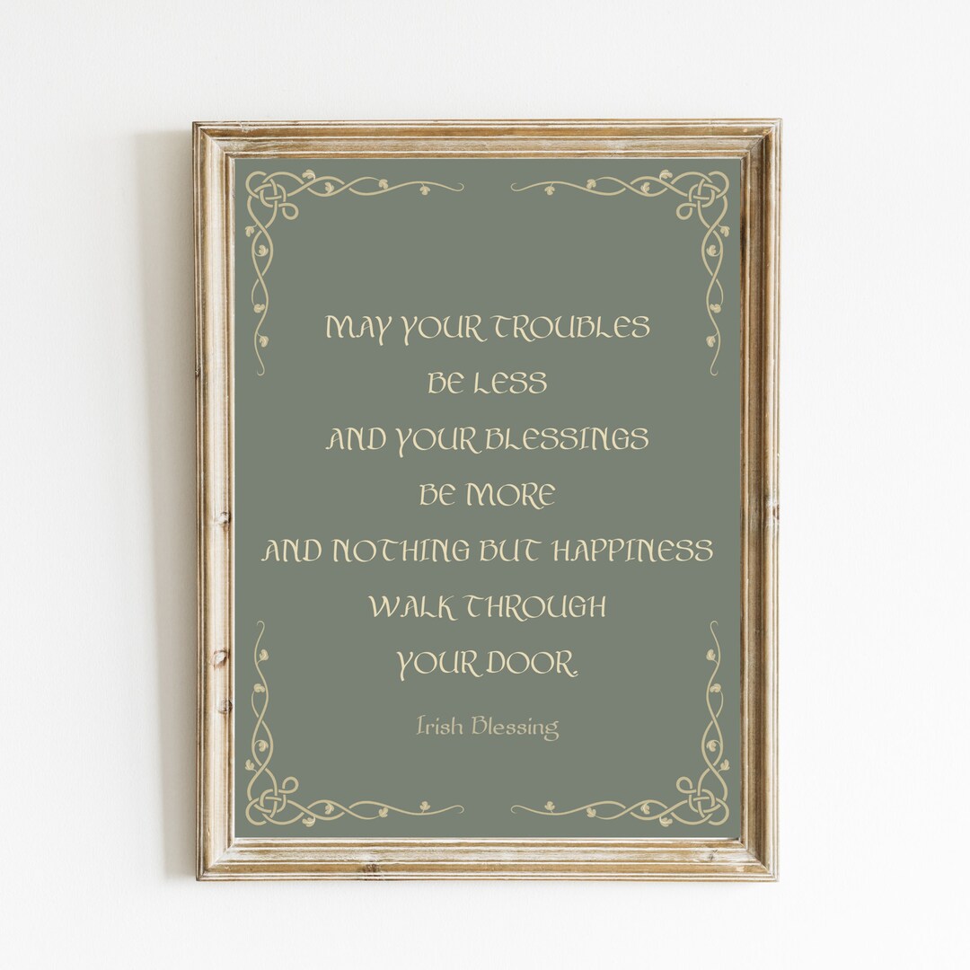 Irish Blessing Print Irish Proverb Printable St. Patrick's Day Print