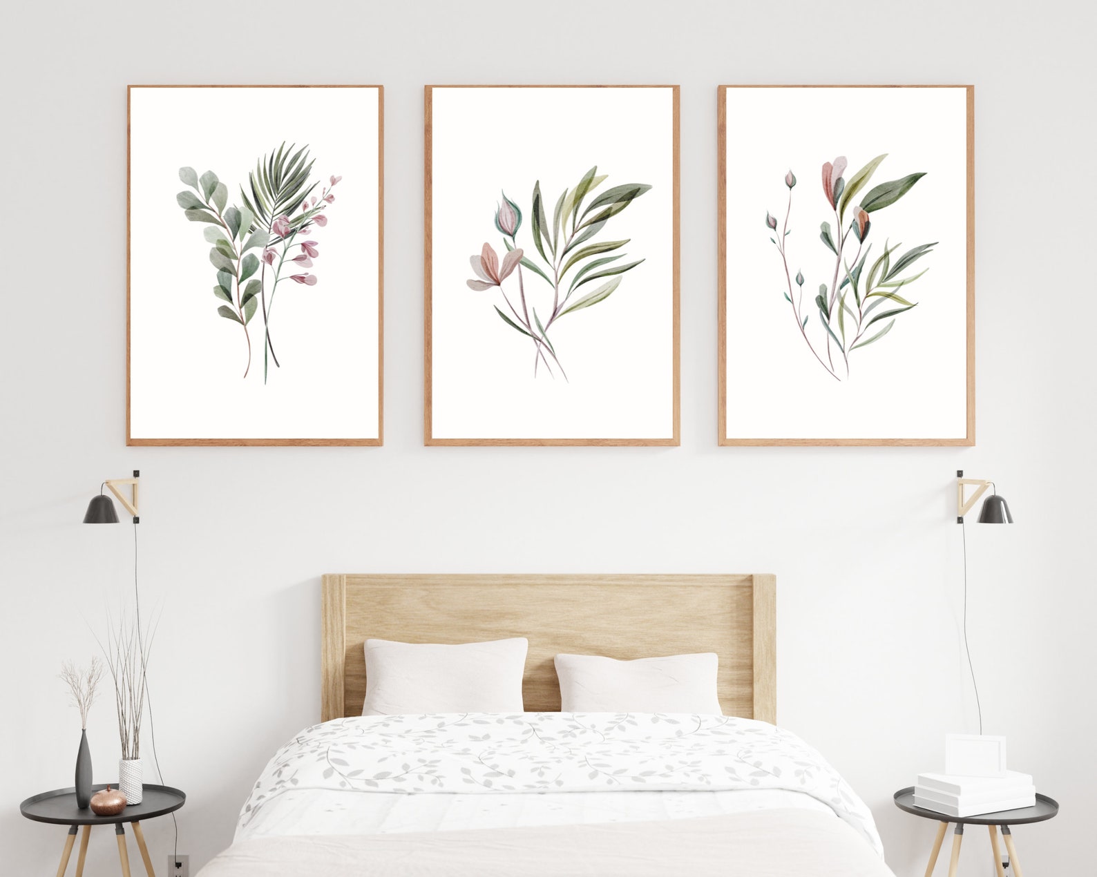 Watercolor Botanical Print Set of 3 | Gallery Wall Art | Floral ...