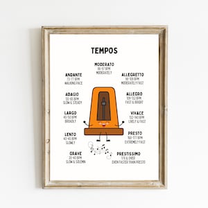 Tempo Music Poster | Music Education Print | Music Classroom Decor | Music Teacher Gift | Music Theory Wall Art | DIGITAL DOWNLOAD