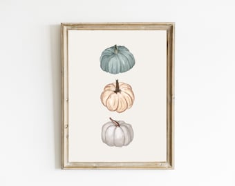Pumpkins Print | Watercolor Pumpkin Art | Thanksgiving Decorations | Autumn Home Decor | Halloween Printables | Farmhouse | DIGITAL DOWNLOAD