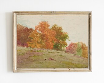 Autumn Landscape Painting | Fall Landscape Wall Art | Nature PRINTABLE Art | Fall Wall Art | Earth Tone Print | Vintage Autumn Painting