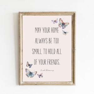 Irish Blessing Print | Watercolor Butterfly Print | Housewarming Present | New Home Wall Art | Irish Proverb Printable | DIGITAL DOWNLOAD