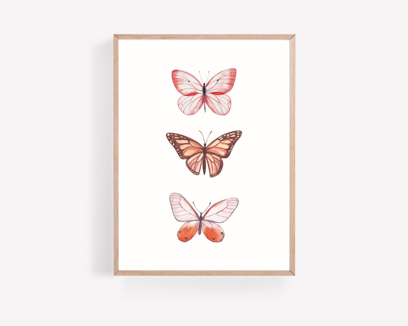 Watercolor Butterflies Printable Art Digital Print Girls - Etsy