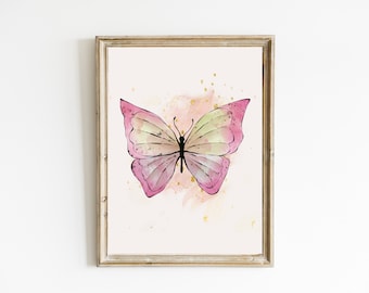 Butterfly Print | Spring Butterfly Print | Watercolor Butterfly Print | Spring Home Decor | Kids Room Print | Spring Art | DIGITAL DOWNLOAD