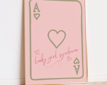 Lucky Girl Syndrome Ace of Hearts Print | Trendy Dorm Art (Digital Print)