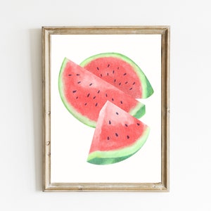 Watermelon Print | Watercolor Watermelon Art | Summer Print | Food Print | Fruit Wall Art | Summer Printable | DIGITAL DOWNLOAD