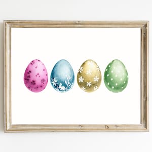 Easter Eggs Print | Spring Wall Art | Watercolor Easter eggs print | Easter Printable | Spring Decor | Colorful Egg Art | DIGITAL DOWNLOAD