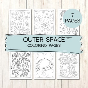 Outer Space Coloring Page | Preschool and Kindergarten Coloring Sheet | Instant Download |  Astronaut, Rocket, Stars Coloring Sheets