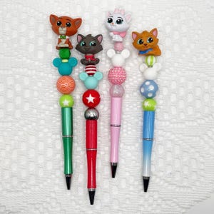 Caneta autógrafo inspirada em Aristocats, caneta esferográfica com contas e porta-chaves Disney, Thomas O&#39;Malley, Duquesa, Marie, Berlioz, Toulouse
