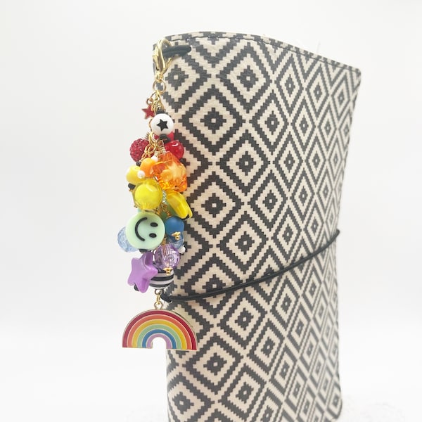 Rainbow chunky charm, planner dangle, TN clip