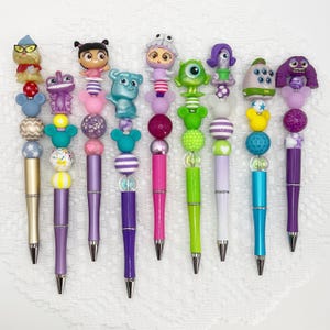 Monsters Inc. inspirierter Autogrammstift, Perlenkugelschreiber mit Disney Pixar Doorable, Sully, mike Wazowski, Boo, Celia, Art