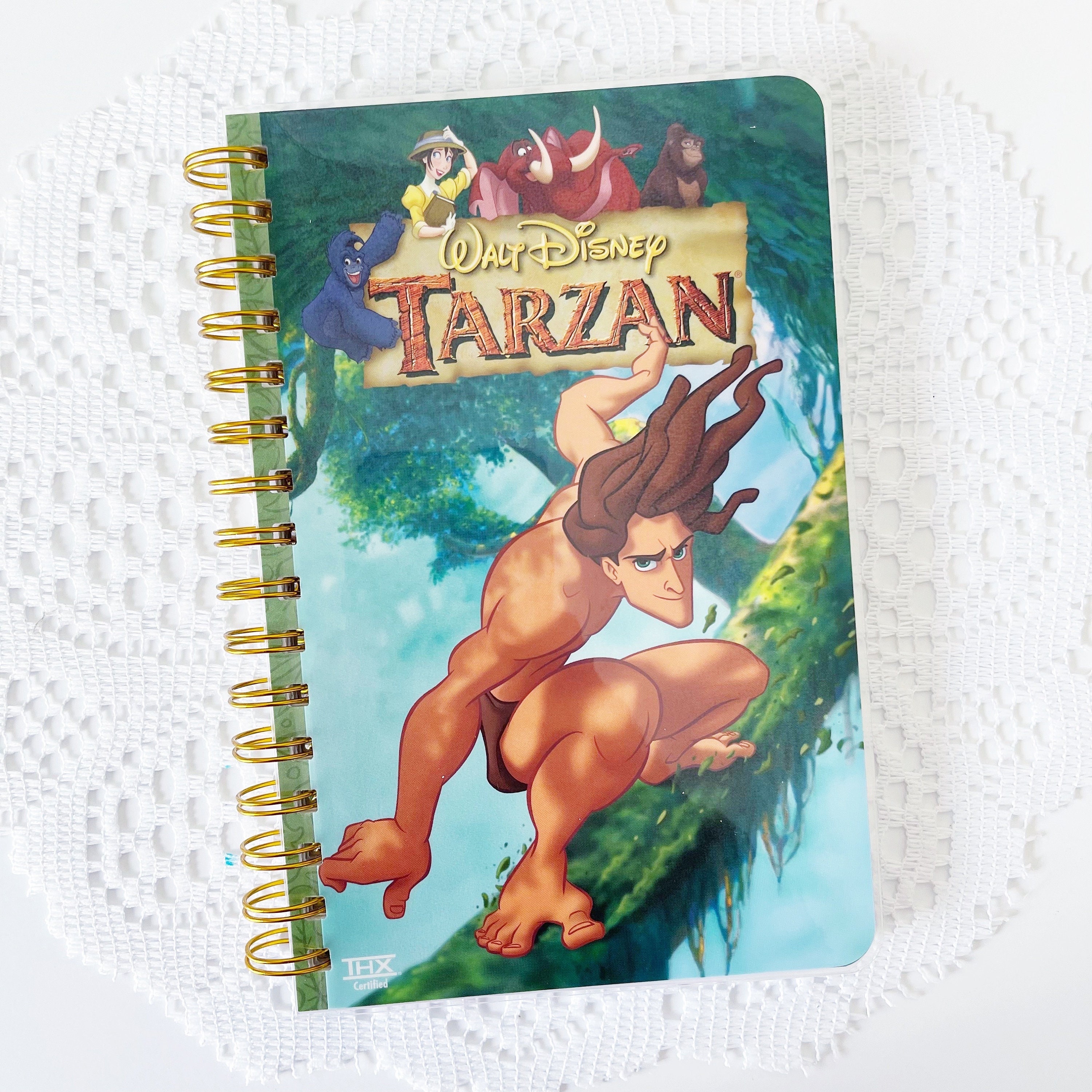 Vintage Disney VHS Cover Notebook, Journal, Sketchbook, Glue Book, Sketch Pad, Bullet Journal, Autograph Book, Tarzan