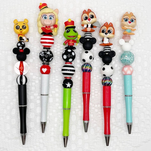 Grab bag, limited quantity, special edition beaded ballpoint pen with Disney Doorables, Lady, Dumbo, Turning Red, Luca, Chip, Dale,