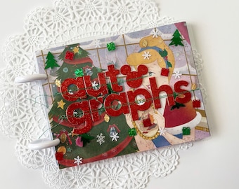 Disney Autograph Book with Pictures, Disc Bound Mini Album, Character Signature Book, Kids Photo Book, Cinderella Christmas Keepsake Album