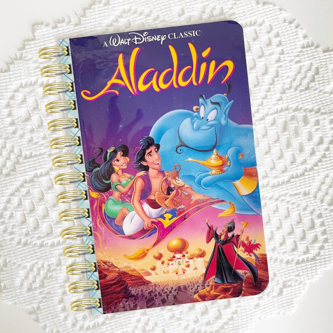 Vintage Disney VHS Cover Notebook, Journal, Sketchbook, Glue Book, Sketch Pad, Bullet Journal, Autograph Book, Aladdin