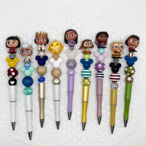 Caneta autógrafo inspirada em desejo, caneta esferográfica com contas com Disney Doorable, Asha, Valentino, Star, Dahlia, Magnifico, Amaya, Sakino, Gabo, Gabe