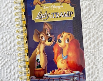 Vintage Disney VHS Cover Notebook, Journal, Sketchbook, Glue Book, Sketch Pad, Bullet Journal, Autograph Book, Lady and the Tramp