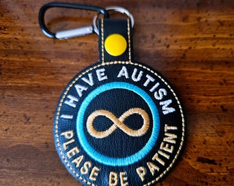 autism awareness, autism keychain, autism alert tag for backpack, autism tag for wagon, medical alert, autistic tag, personalized tag