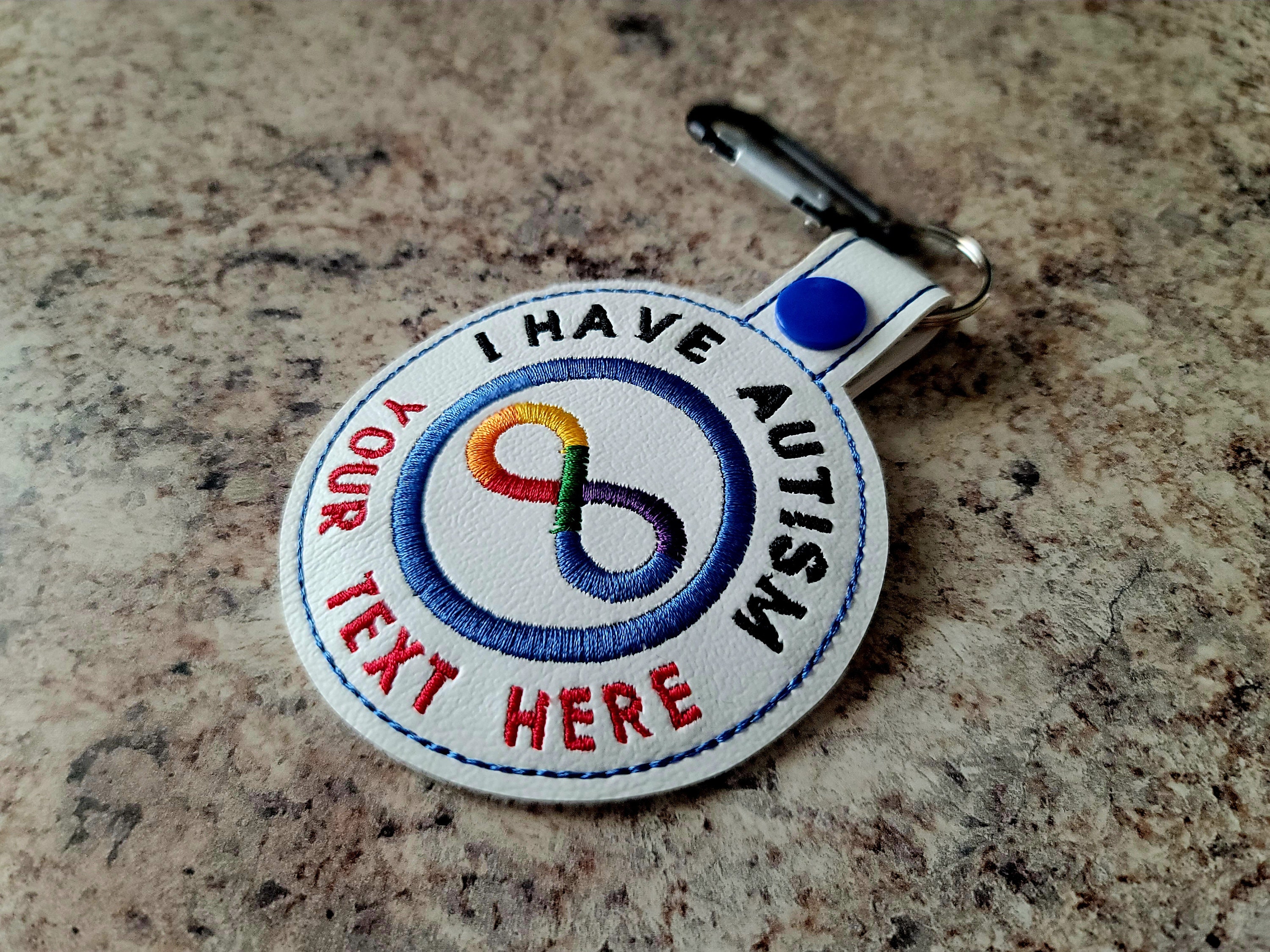 Personalized Autism Awareness Key Tag, Autism Bag Tag, Autism Alert for ...